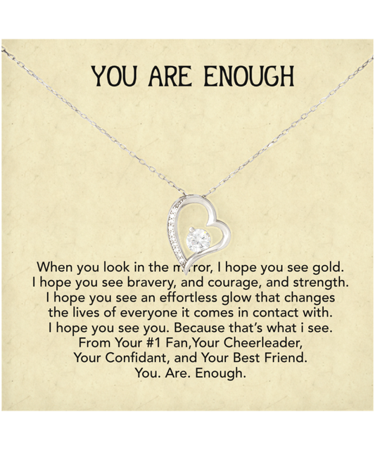 You Are Enough Best Friend, Solitaire Crystal Necklace From Your Best Friend, Inspirational Gift For My Best Friend, To My Best Friend