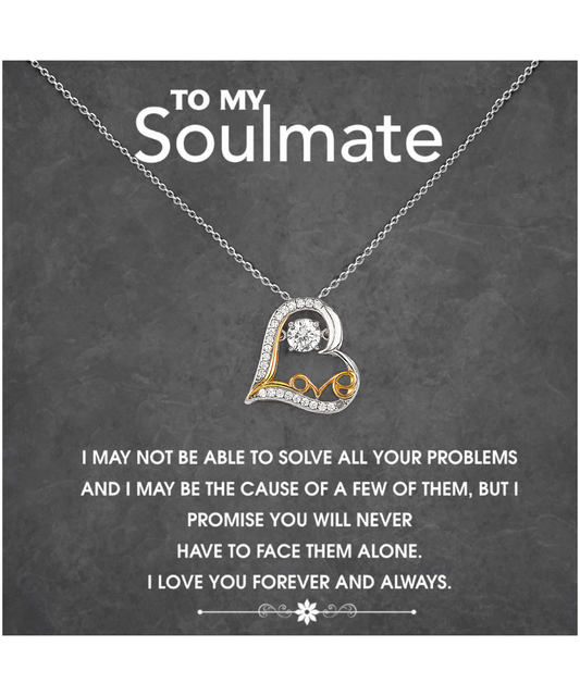 Love Dancing Necklace To My Soulmate, I Love You Forever And Always, Romantic Gift For Her, Gift For Women, Soulmate Necklace