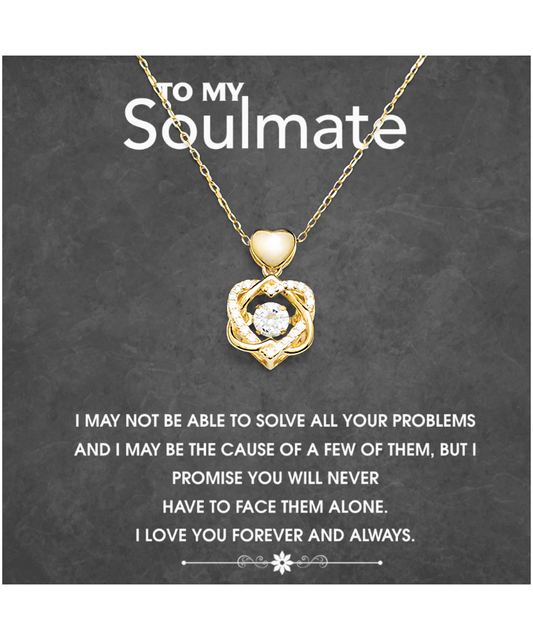 Heart Knot Gold Necklace To My Soulmate, I Love You Forever And Always, Romantic Gift For Her, Gift For Women, Soulmate Necklace