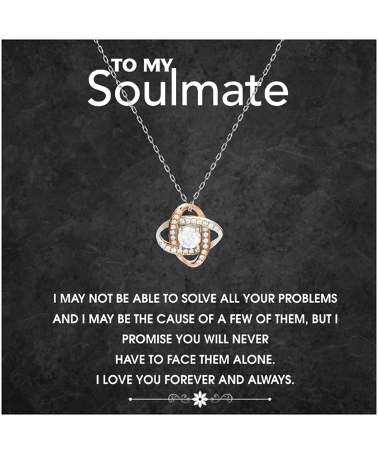 Love Knot Rose Gold Necklace To My Soulmate, I Love You Forever And Always, Romantic Gift For Her, Gift For Women, Soulmate Necklace