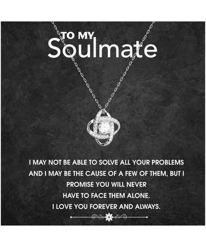 Love Knot Silver Necklace To My Soulmate, I Love You Forever And Always, Romantic Gift For Her, Gift For Women, Soulmate Necklace