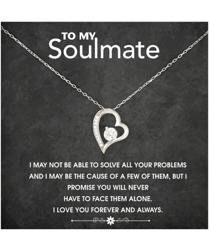 Solitaire Crystal Necklace To My Soulmate, I Love You Forever And Always, Romantic Gift For Her, Gift For Women, Soulmate Necklace