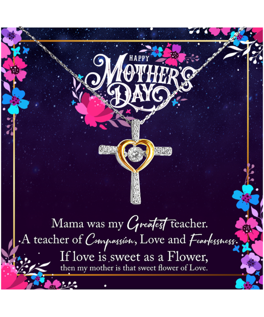 Happy Mother's Day Gift From Son, Cross Dancing Necklace For Mother, Mother's Day Gift From Daughter, Gift With Love To My Mother