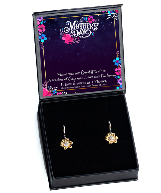 Happy Mother's Day Gift From Son, Sunflower Earrings For Mother, Mother's Day Gift From Daughter, Gift With Love To My Mother