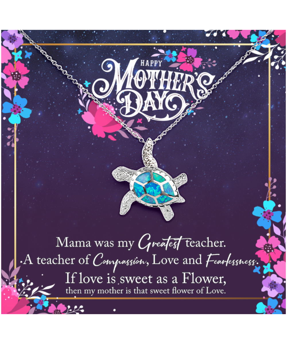 Happy Mother's Day Gift From Son, Opal Turtle Necklace For Mother, Mother's Day Gift From Daughter, Gift With Love To My Mother