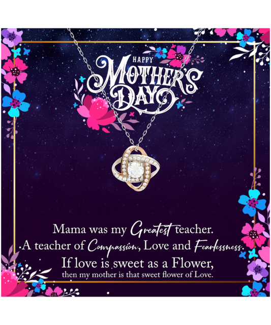 Happy Mother's Day Gift From Son, Love Knot Rose Gold Necklace For Mother, Mother's Day Gift From Daughter, Gift With Love To My Mother