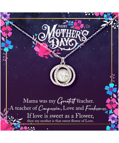 Happy Mother's Day Gift From Son, Double Crystal Circle Necklace For Mother, Mother's Day Gift From Daughter, Gift With Love To My Mother