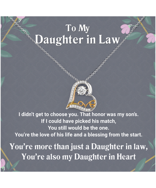 Daughter In Law Love Dancing Necklace Gift From Mother In Law, Daughter In Law Wedding Gift Ideas, Future Daughter In Law Birthday Gift