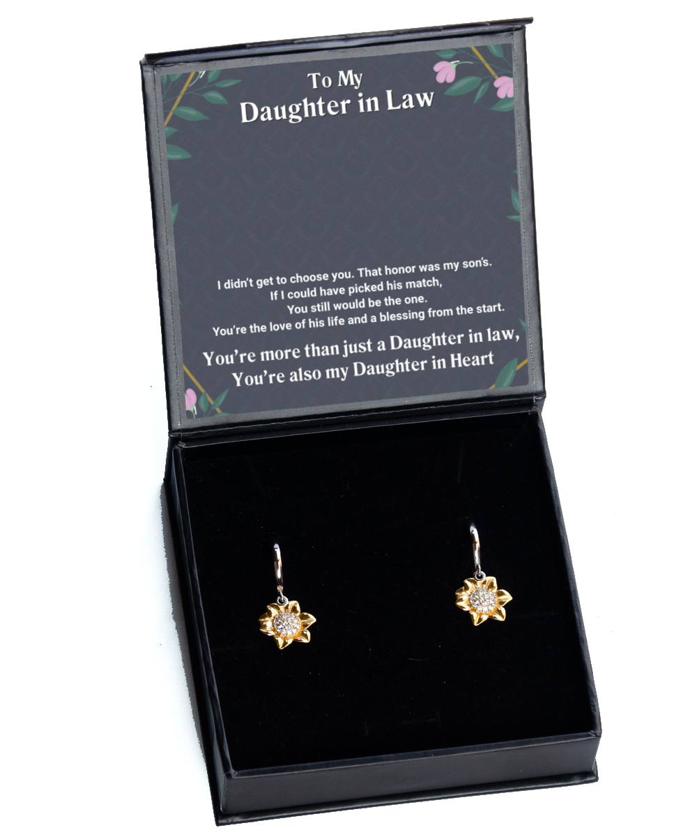 Daughter In Law Sunflower Earrings Gift From Mother In Law, Daughter In Law Wedding Gift Ideas, Future Daughter In Law Birthday Gift