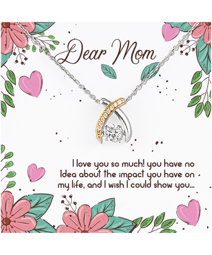 To My Dear Mom, Wishbone Dancing Necklace For Mom, Appreciation Gift To Mom From Daughter, Mom Jewelry Gift, I Love You Mom