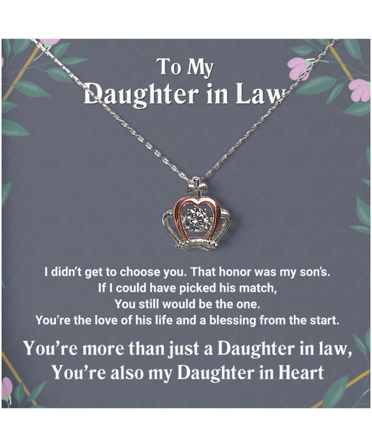 Daughter In Law Crown Pendant Necklace Gift From Mother In Law, Daughter In Law Wedding Gift Ideas, Future Daughter In Law Birthday Gift