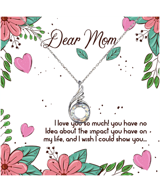 To My Dear Mom, Rising Phoenix Necklace For Mom, Appreciation Gift To Mom From Daughter, Mom Jewelry Gift, I Love You Mom