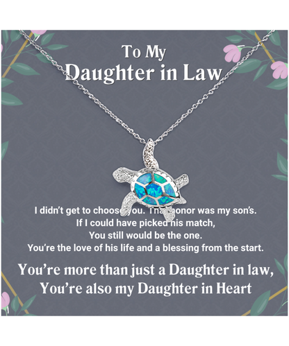 Daughter In Law Opal Turtle Necklace Gift From Mother In Law, Daughter In Law Wedding Gift Ideas, Future Daughter In Law Birthday Gift