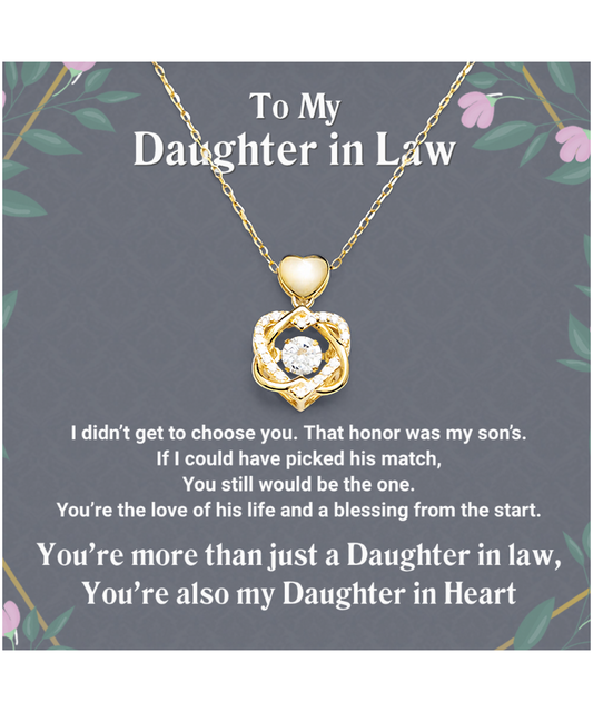 Daughter In Law Heart Knot Gold Necklace Gift From Mother In Law, Daughter In Law Wedding Gift Ideas, Future Daughter In Law Birthday Gift