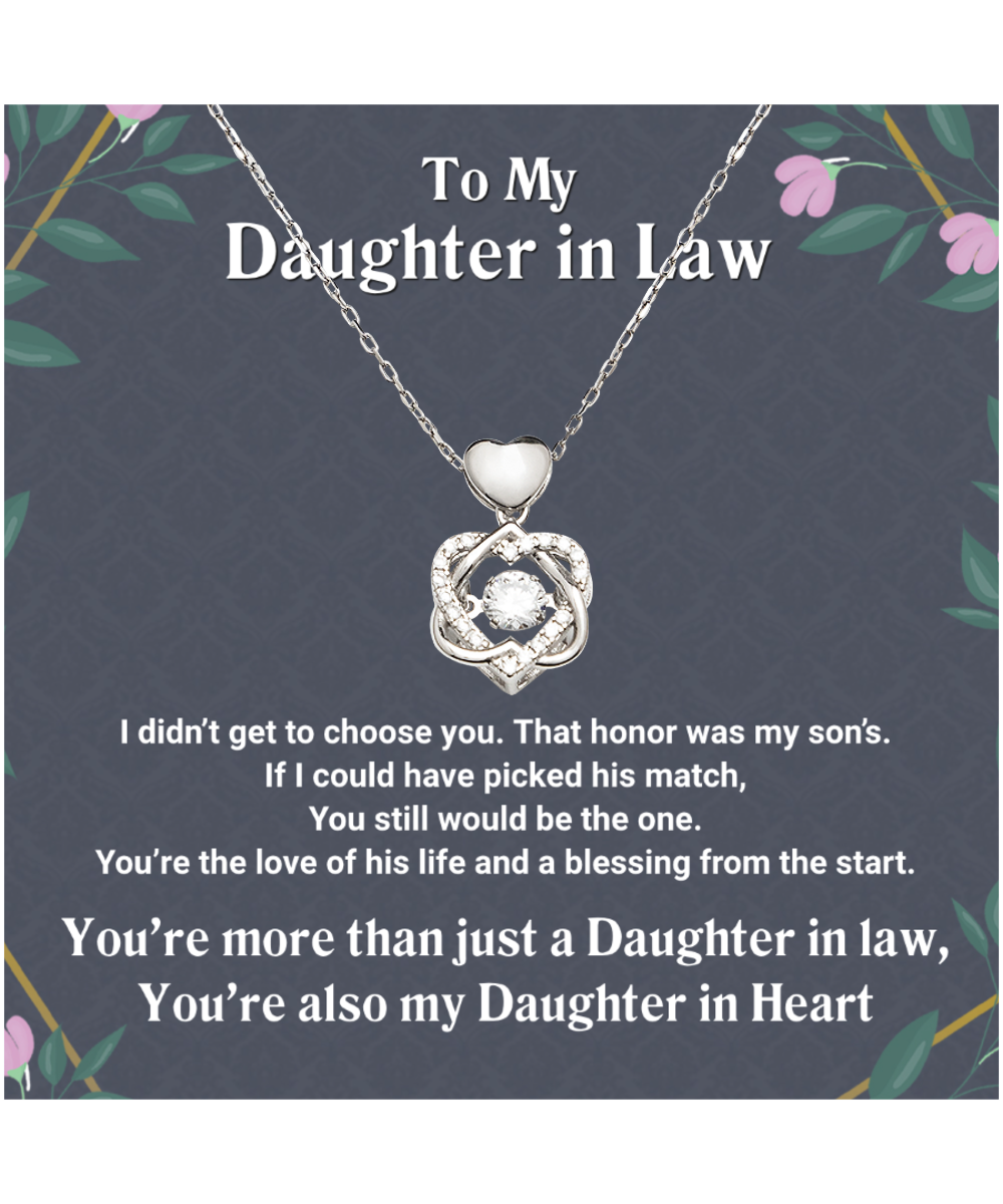 Daughter In Law Heart Knot Silver Necklace Gift From Mother In Law, Daughter In Law Wedding Gift Ideas, Future Daughter In Law Birthday Gift