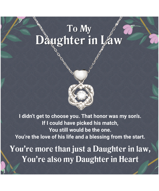 Daughter In Law Heart Knot Silver Necklace Gift From Mother In Law, Daughter In Law Wedding Gift Ideas, Future Daughter In Law Birthday Gift