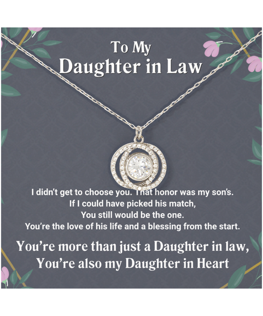 Daughter In Law Double Crystal Circle Necklace Gift From Mother In Law, Daughter In Law Wedding Gift Ideas, Future Daughter In Law Birthday Gift