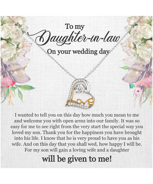 To My Daughter-In-Law, Love Dancing Necklace For Daughter-In-Law, Welcome Gift For Daughter-In-Law, Jewelry Gift On Wedding Day