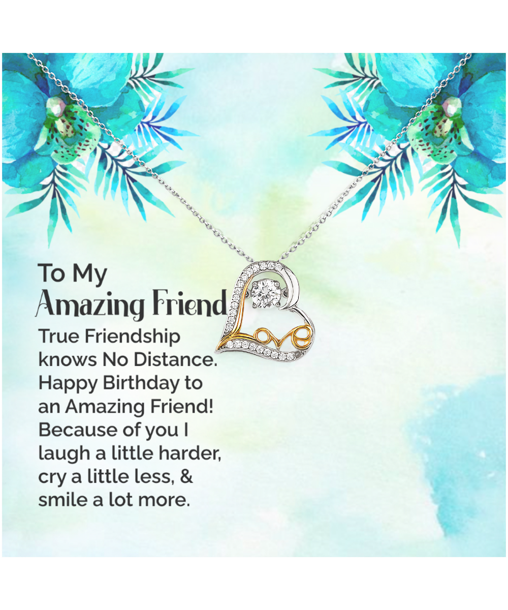 Happy Birthday To My Amazing Friend, Love Dancing Necklace To My Amazing Friend, Friendship Jewelry, Gift For My Amazing Friend