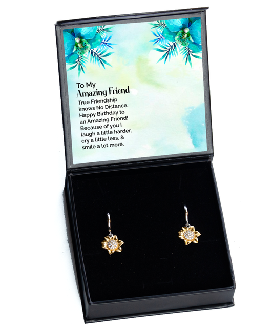 Happy Birthday To My Amazing Friend, Sunflower Earrings To My Amazing Friend, Friendship Jewelry, Gift For My Amazing Friend