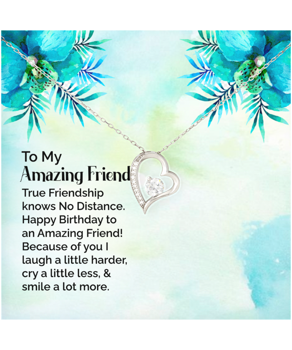 Happy Birthday To My Amazing Friend, Solitaire Crystal Necklace To My Amazing Friend, Friendship Jewelry, Gift For My Amazing Friend