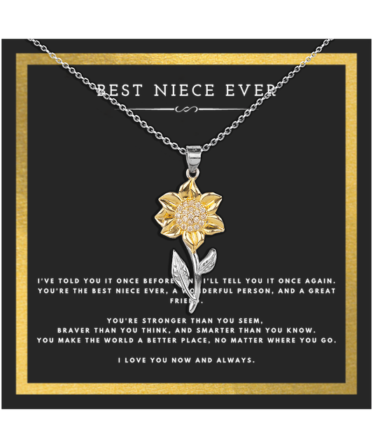 Best Niece Ever Gift From Uncle Sunflower Necklace Jewelry Birthday Present Christmas Gifts For Neice