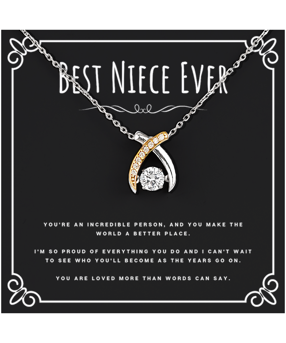 Best Niece Ever Gift From Aunt Wishbone Necklace Jewelry Birthday Present Christmas Gifts For Neice