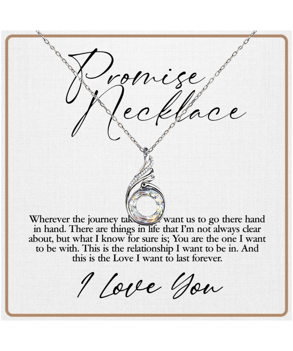 Promise Necklace, Gift For Wife, Anniversary Gift For Her, Love I Want To Last Forever - .925 Sterling Silver Rising Phoenix Necklace With Sweet Message Card