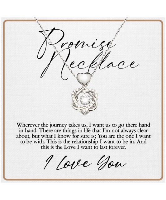 Promise Necklace, Gift For Wife, Anniversary Gift For Her, Love I Want To Last Forever - .925 Sterling Silver Heart Knot Silver Necklace With Sweet Message Card