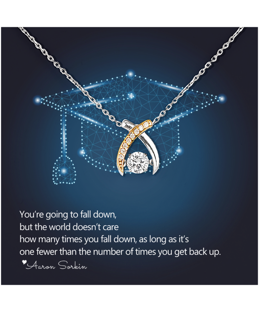 Graduation Gifts For Her, Gift For Women, College Graduation Gift For Her - .925 Sterling Silver Wishbone Dancing Necklace With Inspiring Message Card