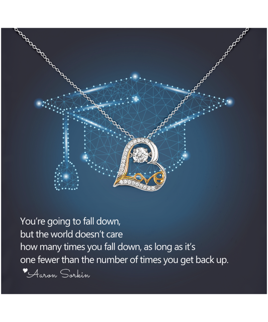 Graduation Gifts For Her, Gift For Women, College Graduation Gift For Her - Heart Love Dancing Necklace With Inspiring Message Card