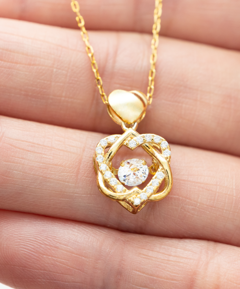 To My Precious Daughter Gift From Dad, Daughter Heart Knot Gold Necklace, Dad Daughter Gift, Daughter Necklace From Dad