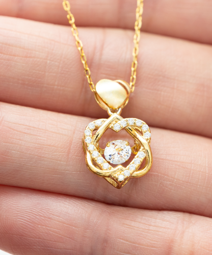 To My Precious Daughter Gift From Dad, Daughter Heart Knot Gold Necklace, Dad Daughter Gift, Daughter Necklace From Dad