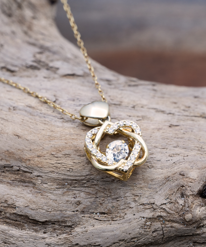 To My Precious Daughter Gift From Mom, Daughter Heart Knot Gold Necklace, Mom Daughter Gift, Daughter Necklace From Mom