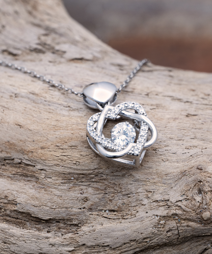 To My Daughter Heart Knot Silver Necklace, Daughter Gift From Mom, Mom to Daughter Jewelry Gift, Birthday Gift For Daughter