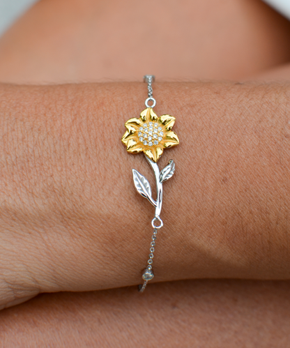 Thank You Gift To My Mother, Sunflower Bracelet For Mother From Son, Mothers Day Gift Ideas, Mother  Bday Gifts From Daughter
