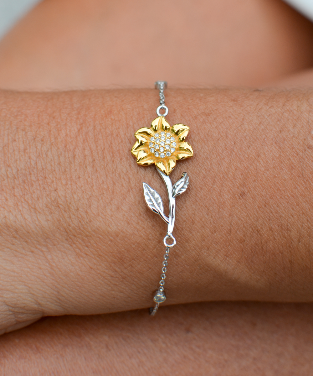 To My Dear Mom, Sunflower Bracelet For Mom, Appreciation Gift To Mom From Daughter, Mom Jewelry Gift, I Love You Mom