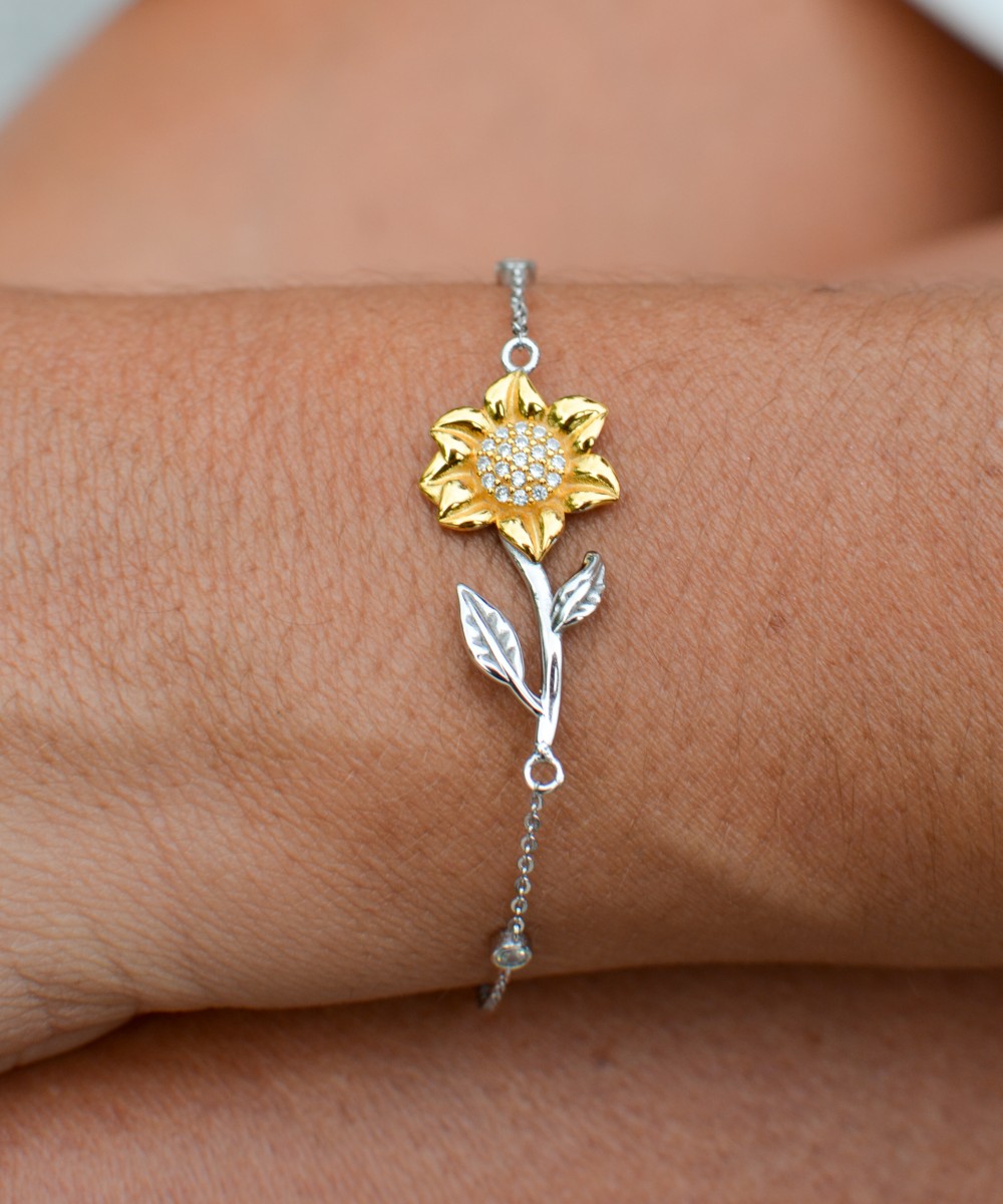 Inspirational Gift To My Daughter From Mom, Sunflower Bracelet For Daughter, Mom To Daughter Love Gift, Jewelry For Daughter
